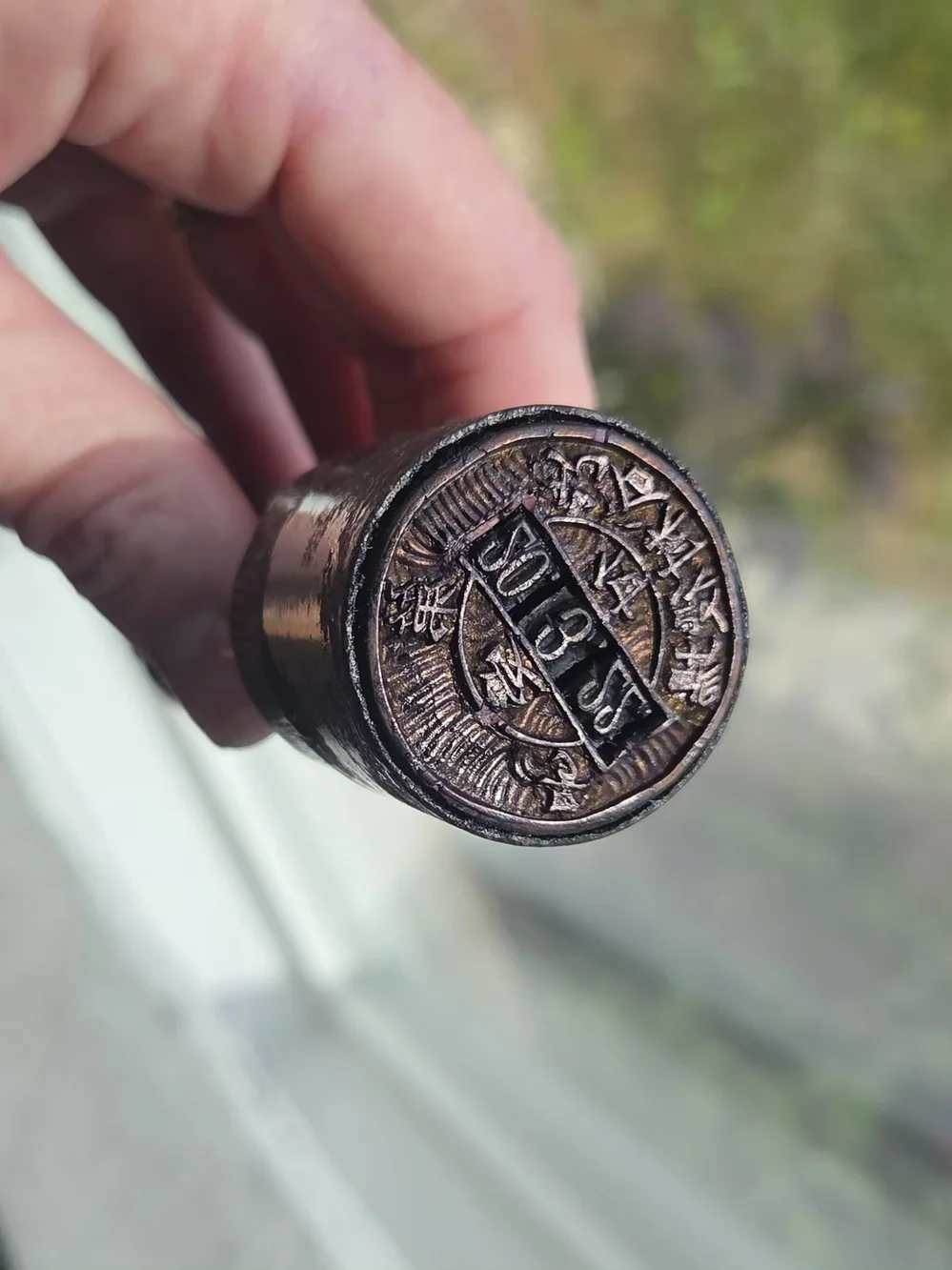 Antique Ink Stamp Wood Handle Possible Japanese Pharmaceutical Co.